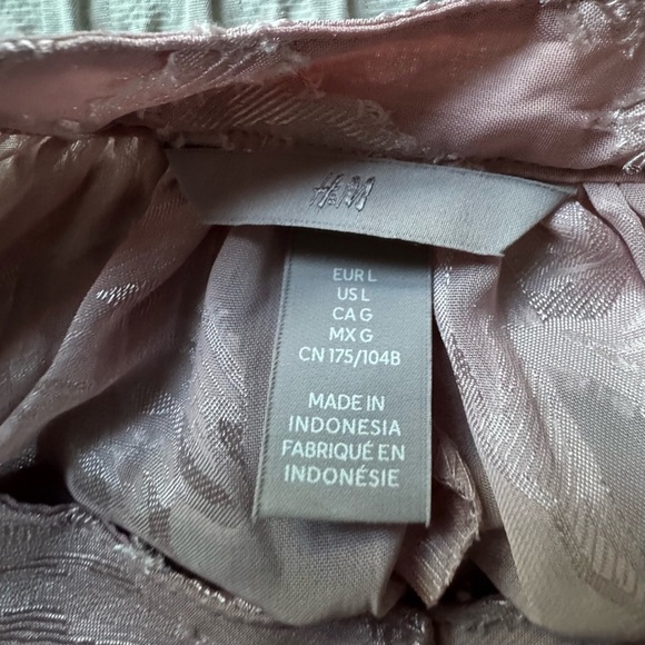 H&M JACQUARD-WEAVE BLOUSE Soft Pink Floral Size L - Picture 14 of 16